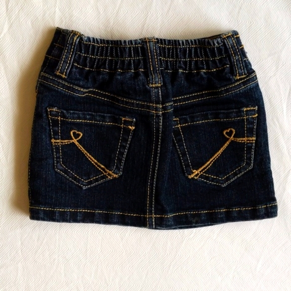 children's place heart patch denim jean skirt with modesty shorts 12 months baby - Picture 5 of 7